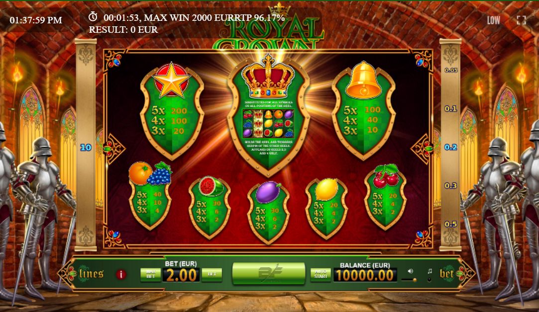 1win Royal Crown Slot rules